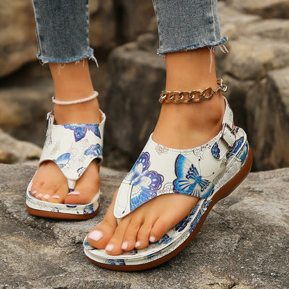 Keilsandalen mit Blumenmuster von Andrea Serena