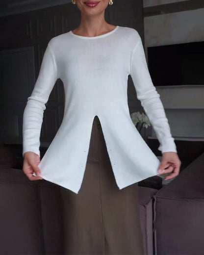 Andrea's™ | Pullover Kreuz Design Knopf Betont