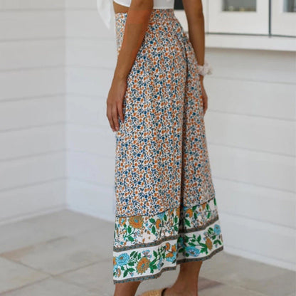 Andrea Serena Hose mit Blumenmuster und geradem Bein