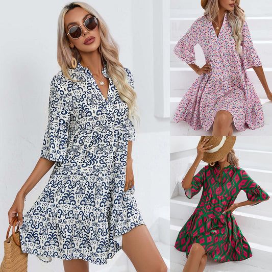 Boho V-Neck Summer Dress by Andrea Serena