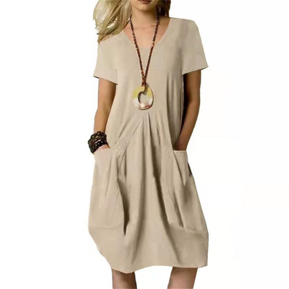 Müheloses Baumwoll-Leinen-Kleid von Andrea Serena