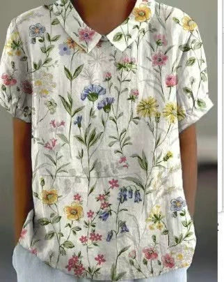 Andrea's™ | Bedruckte Bluse mit Rundhalsausschnitt