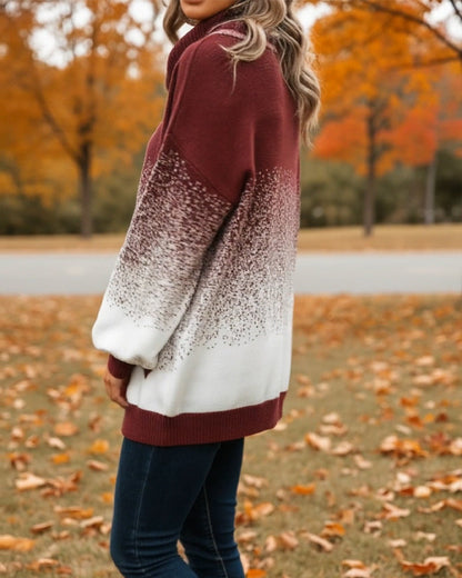 Andrea's™ | Pullover Schalkragen Verlaufsmuster