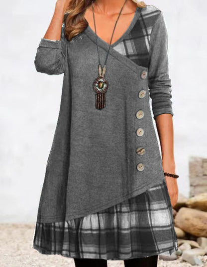 Andrea's™ | Lässiges Langarmshirt mit Patchwork-Design