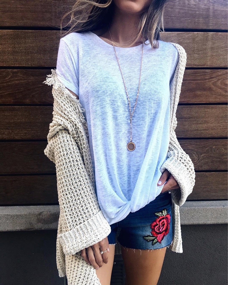 Schicke Sommerbluse von Andrea Serena im Crossover-Stil