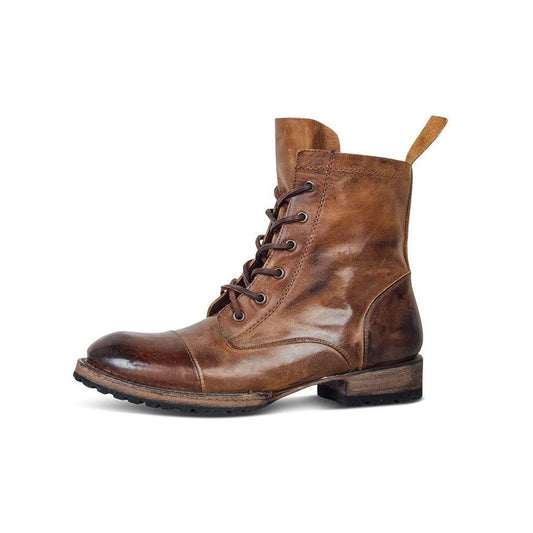 Andrea's™ | Bequeme Retro-Stiefeletten mit runder Zehenkappe und Schnürung