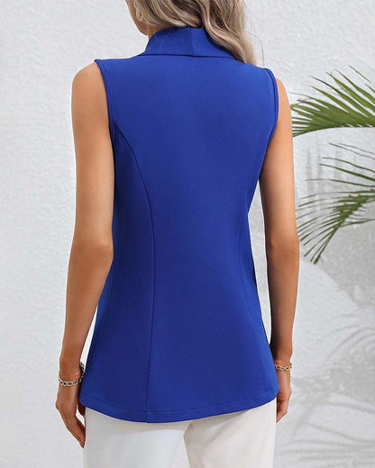 Andrea's™ | Ein Knopf Ärmellose Strickjacke Mantel