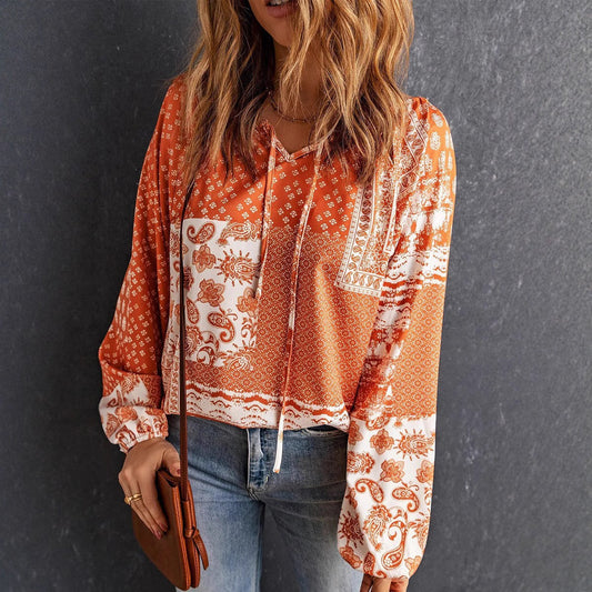 Boho-Bluse von Andrea Serena mit langen Ärmeln