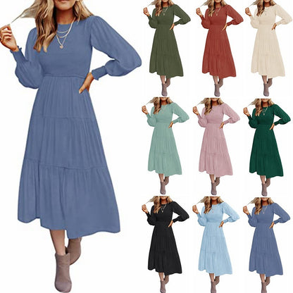 Andrea's™ | Maxikleid mit langen Ärmeln, Falten und Lagen