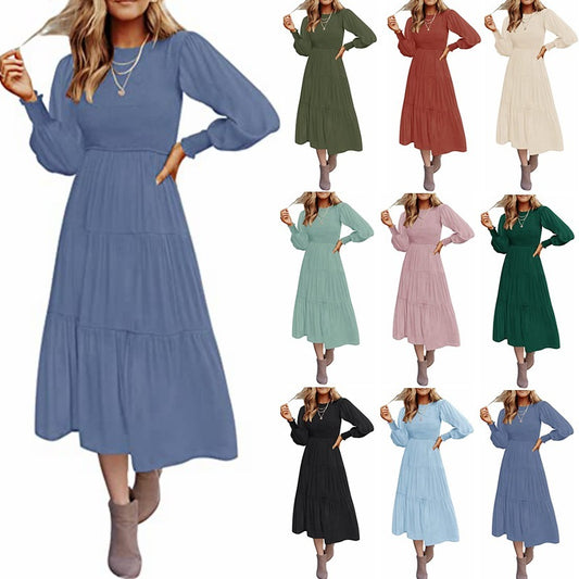 Andrea's™ | Maxikleid mit langen Ärmeln, Falten und Lagen