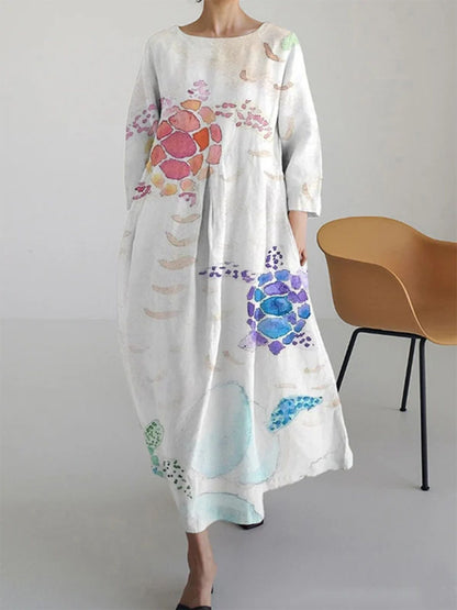 Andrea's™ | Fließendes Kleid mit halblangen Ärmeln