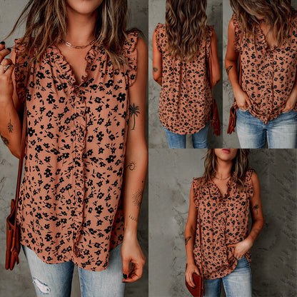 Schicke ärmellose Bluse mit Leopardenmuster von Andrea Serena