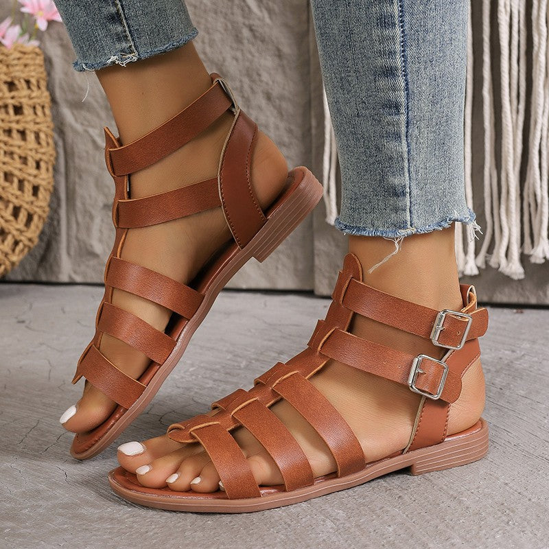 Elegante römische Andrea Serena Hollow Sandalen