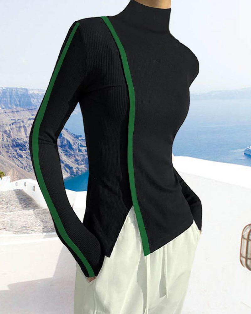 Andrea's™ | Pullover mit Rollkragen und Patchwork