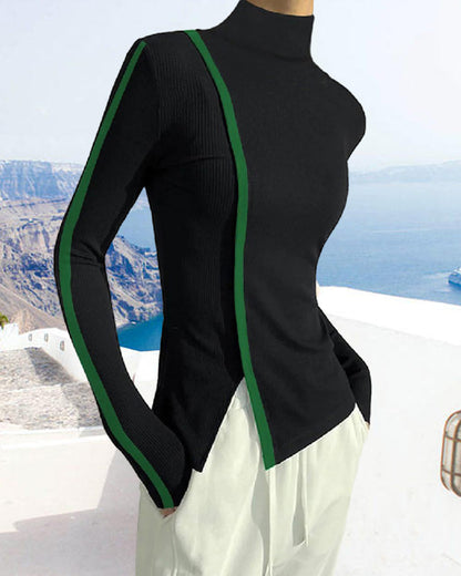 Andrea's™ | Pullover mit Rollkragen und Patchwork