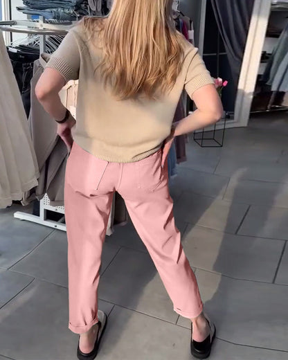 Andrea's™ | Hose einfarbig lässig gerade