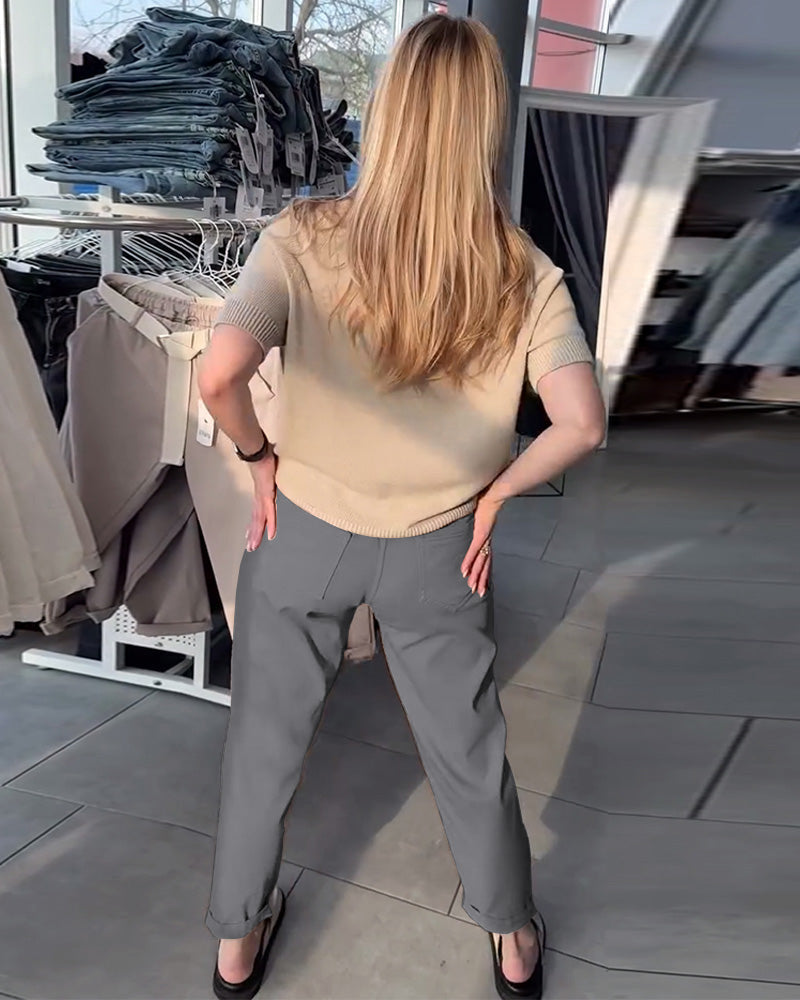 Andrea's™ | Hose einfarbig lässig gerade