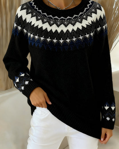 Andrea's™ | Langärmeliger Pullover mit Rundhalsausschnitt