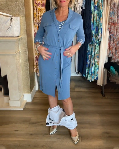 Andrea's™ | Geknöpfter mantel mit lässiger volltonfarbe