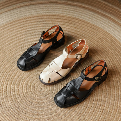Retro-Römersandalen aus Rindsleder von Andrea Serena