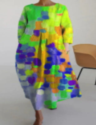 Andrea's™ | Fließendes Kleid mit halblangen Ärmeln