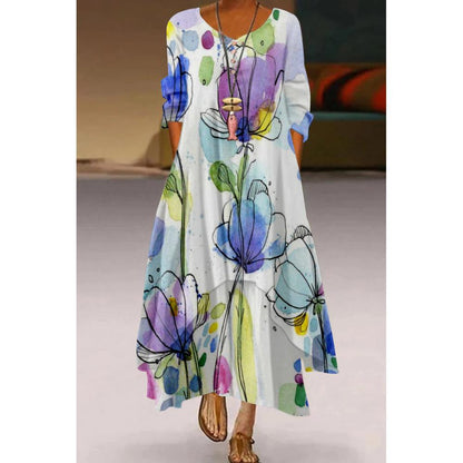 Künstlerisches, schwingendes Blumenkleid von Andrea Serena