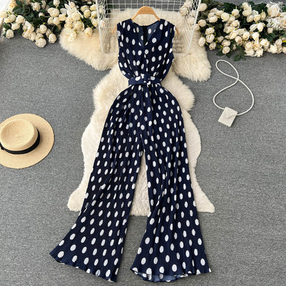 Schicker Chiffon-Jumpsuit mit Polka-Dots von Andrea Serena