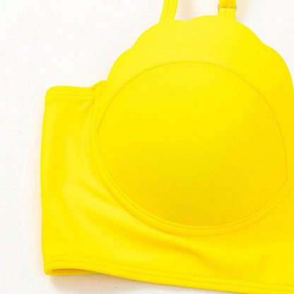 Leuchtender Ahornblatt-Bikini mit hohem Bund von Andrea Serena