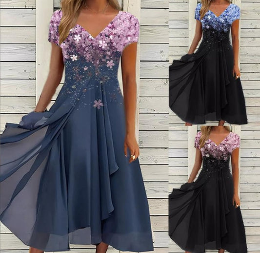 Andrea's™ | Geblümtes Chiffonkleid