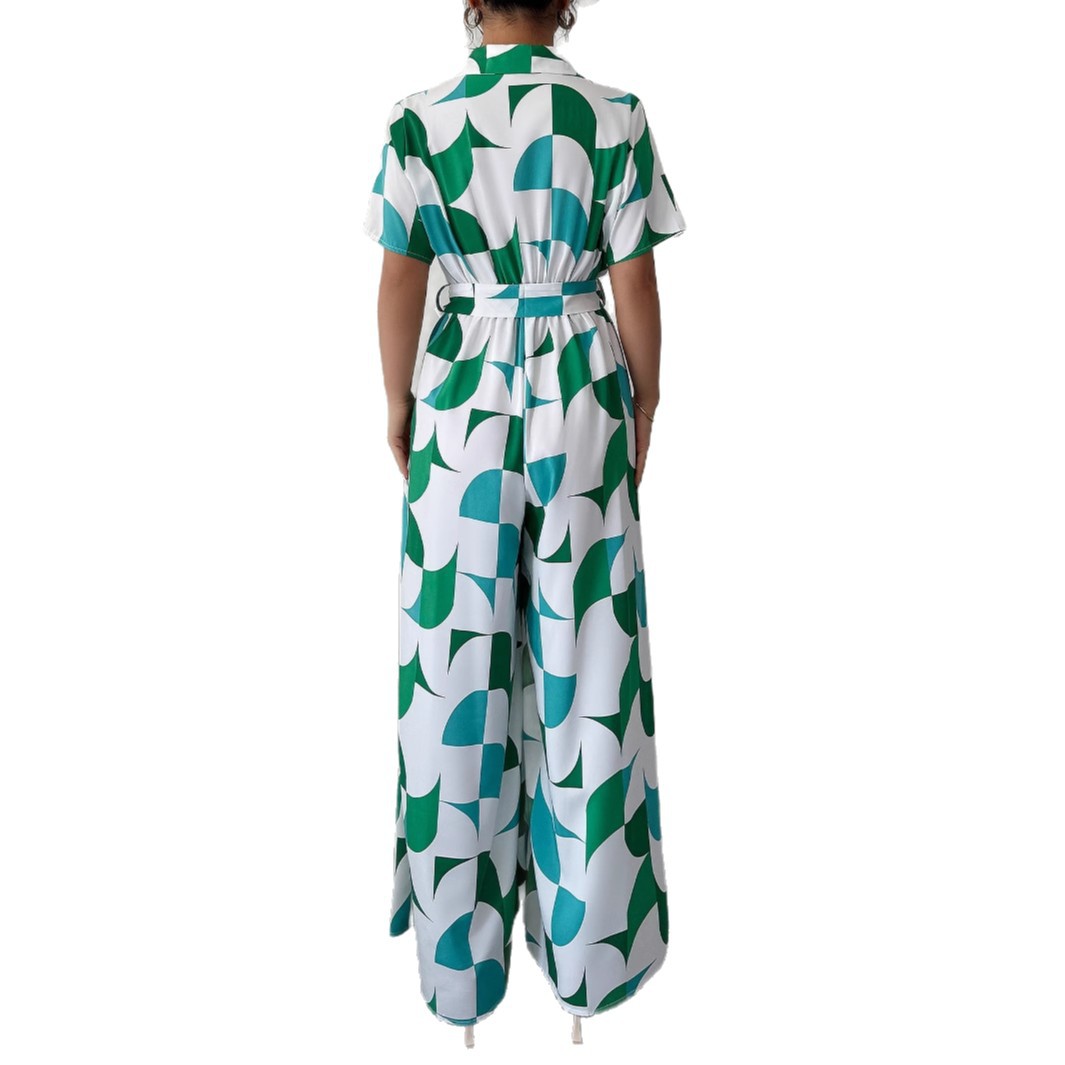 Schicker grüner Andrea Serena Jumpsuit mit weitem Bein