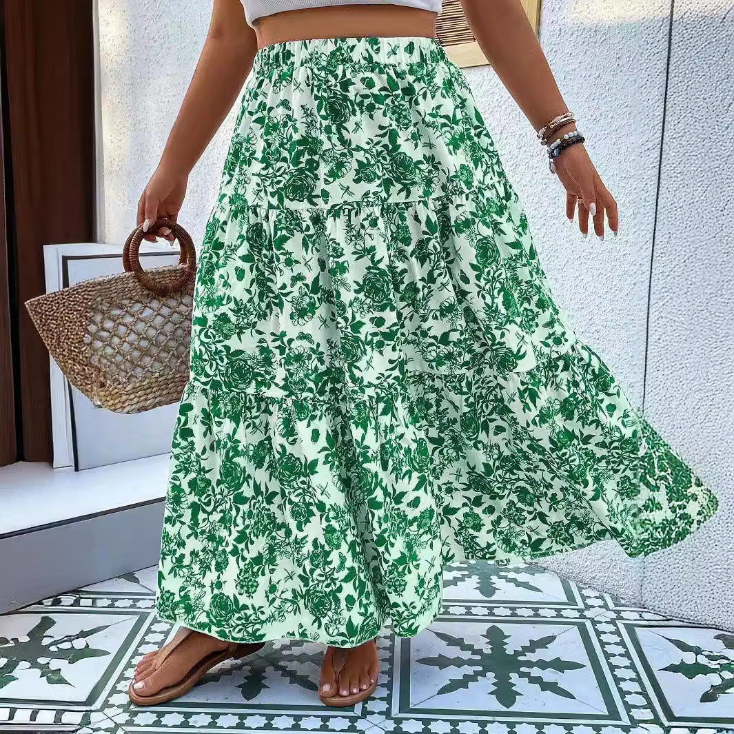 Andrea Serena Maxirock in Übergröße mit Blumenmuster