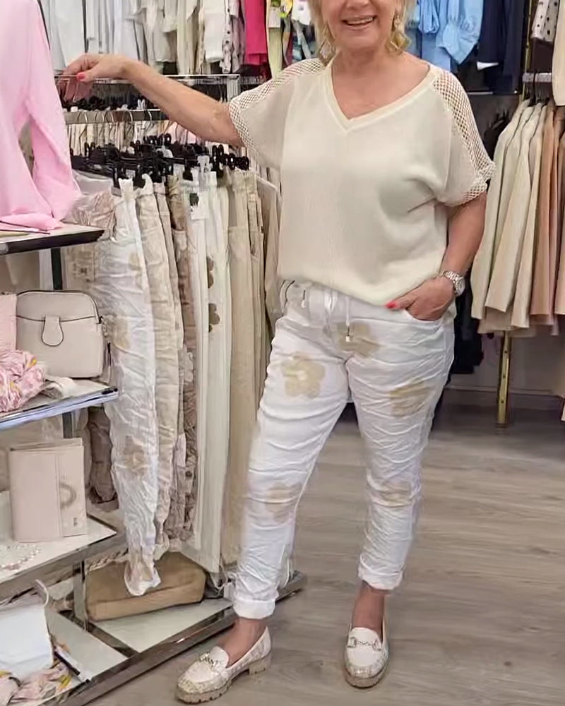 Andrea's™ | Hose lässig Print Kordelzug