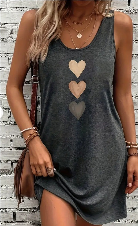 Heart Print Andrea Serena Everyday Tank Dress