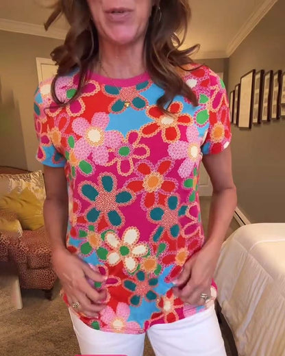 Andrea's™ | T-Shirt Slim Fit Kurzarm Bedruckt