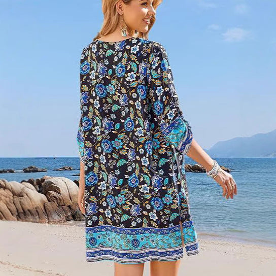 Boho-Blumenkleid Andrea Serena mit Quasten