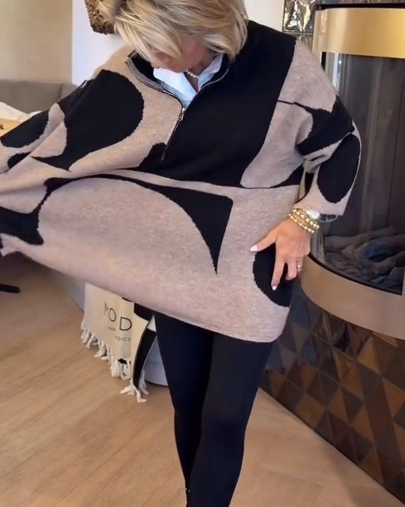 Andrea's™ | Pullover mit halbem Reißverschluss und modischem Stehkragen