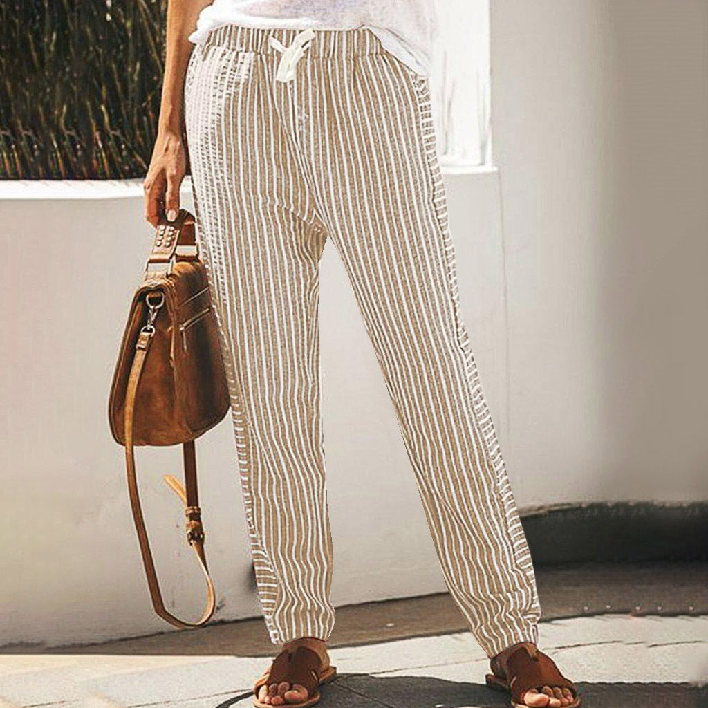 Von Pinterest inspirierte gestreifte Hose mit weitem Bein von Andrea Serena