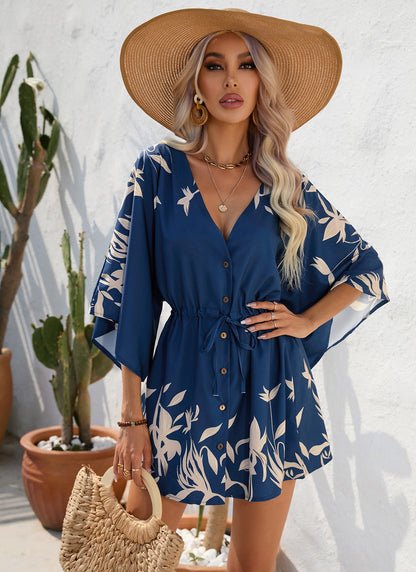 Sommerkleid mit Blättermuster von Andrea Serena