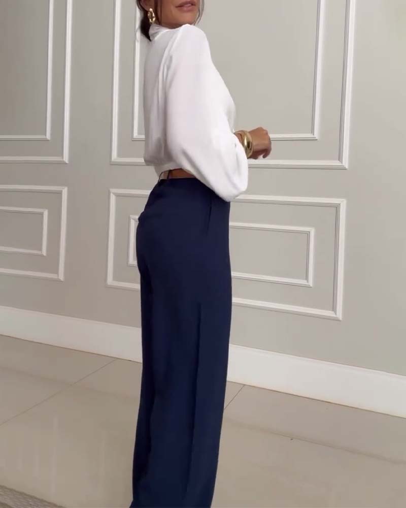 Andrea's™ | Hose lässig einfarbig Tasche