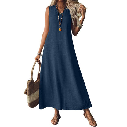 Schickes ärmelloses Hanfkleid von Andrea Serena