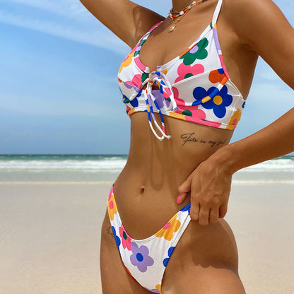 Blumen-Bikini mit offenem Rücken von Andrea Serena
