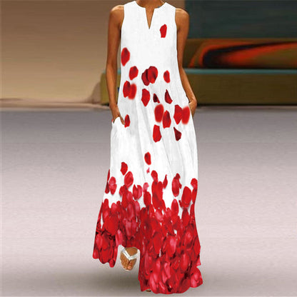 Langes Kleid mit Retro-Print von Andrea Serena
