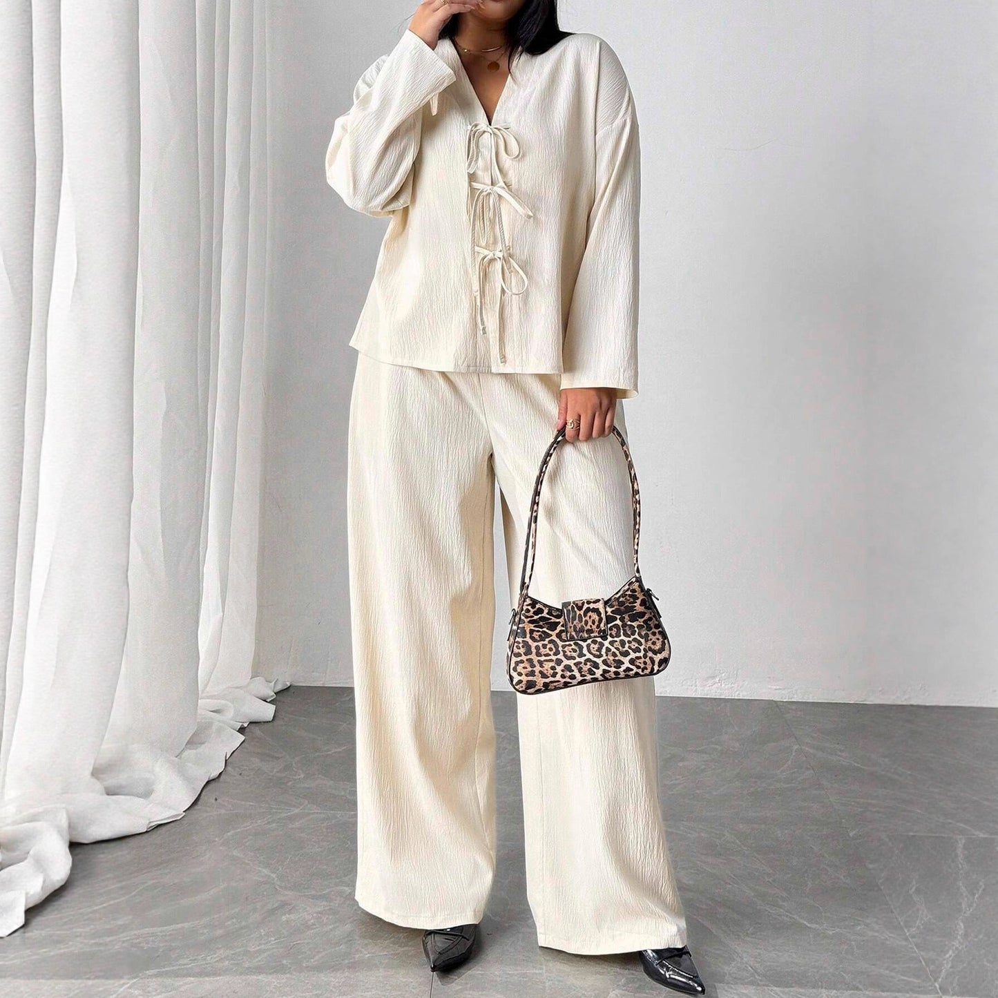 Elegant Apricot Lounge Set Andrea Serena Womenswear