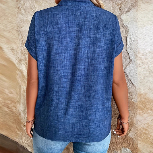 Elegante Andrea Serena Bluse mit V-Ausschnitt und Fledermausärmeln