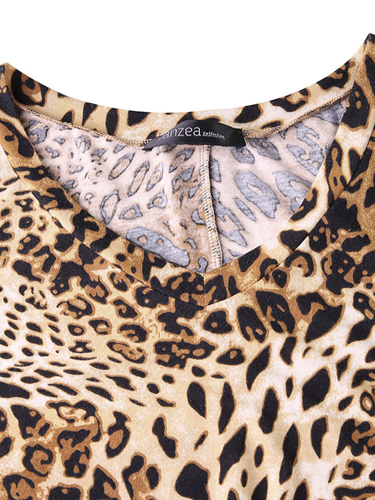 Leopardenmuster-Top mit V-Ausschnitt von Andrea Serena
