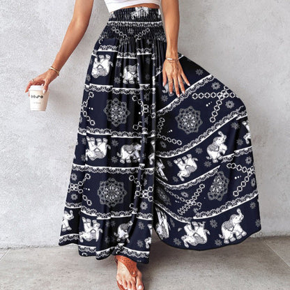 Retro-Hose mit Blumenmuster und weitem Bein von Andrea Serena