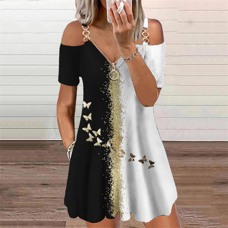 Schickes Kurzarmkleid mit Print von Andrea Serena