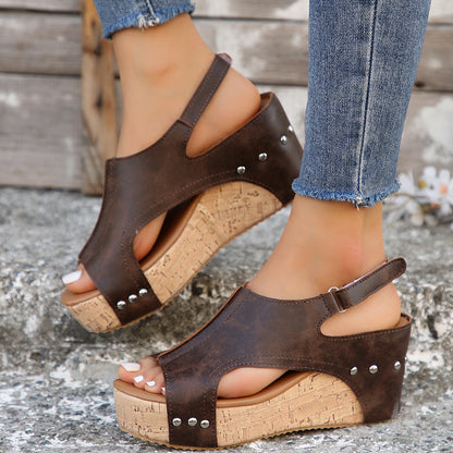 Andrea's™ | Damen-Keilabsatzsandalen mit offener Zehenpartie