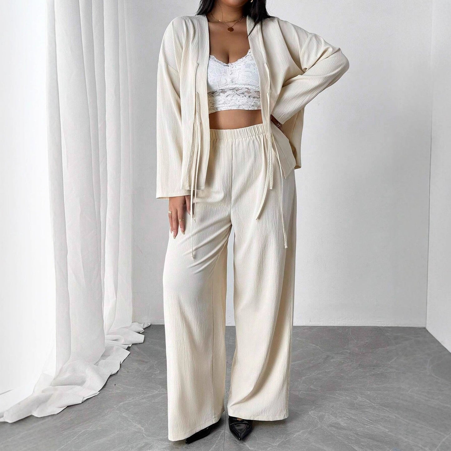 Elegantes Lounge-Set in Apricot von Andrea Serena Womenswear
