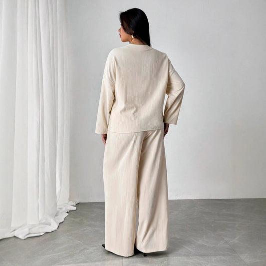 Elegantes Lounge-Set in Apricot von Andrea Serena Womenswear